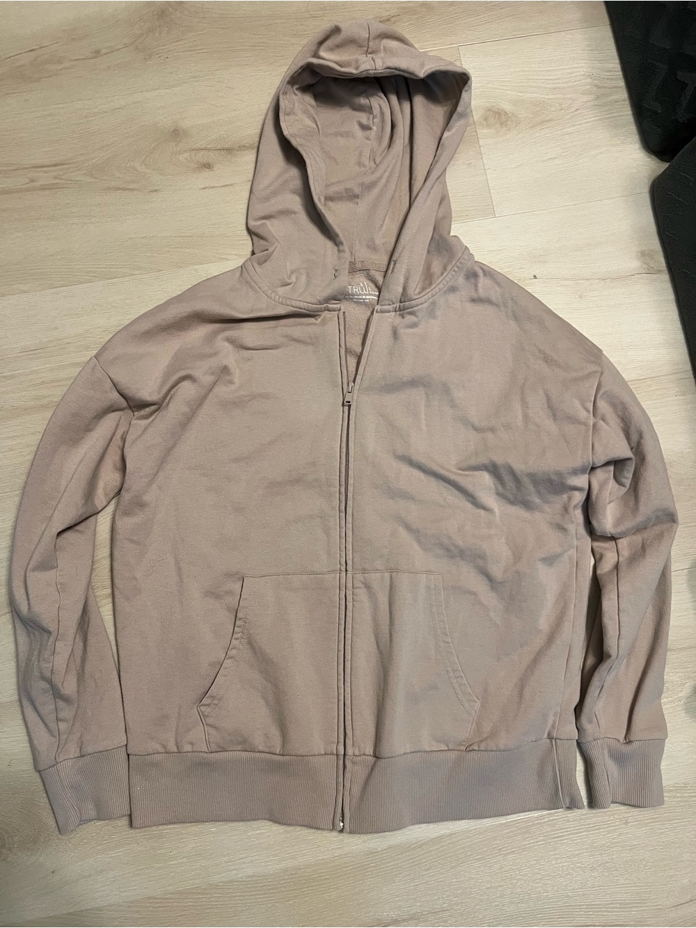 Time and Tru women’s Zip-Up Hooded- Taupe. Large (12-14)